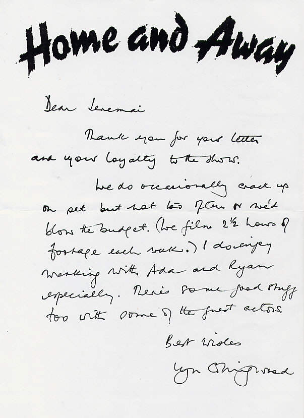 From Lyn Collingwood (Colleen Smart)