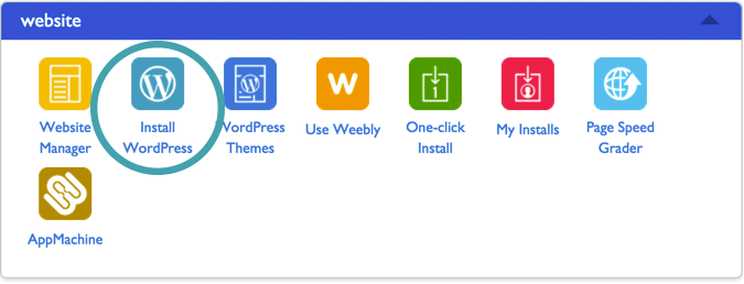 From within your BlueHost control panel click the Install WordPress button